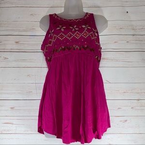 Free People Pink Embellished Tunic Size S